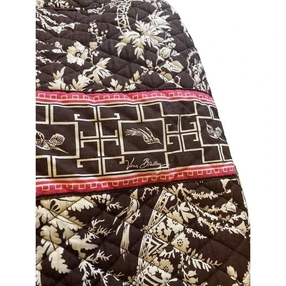 Vera Bradley Imperial Toile Large Hobo Shoulder Bag Brown White Pink Birds - Picture 7 of 16